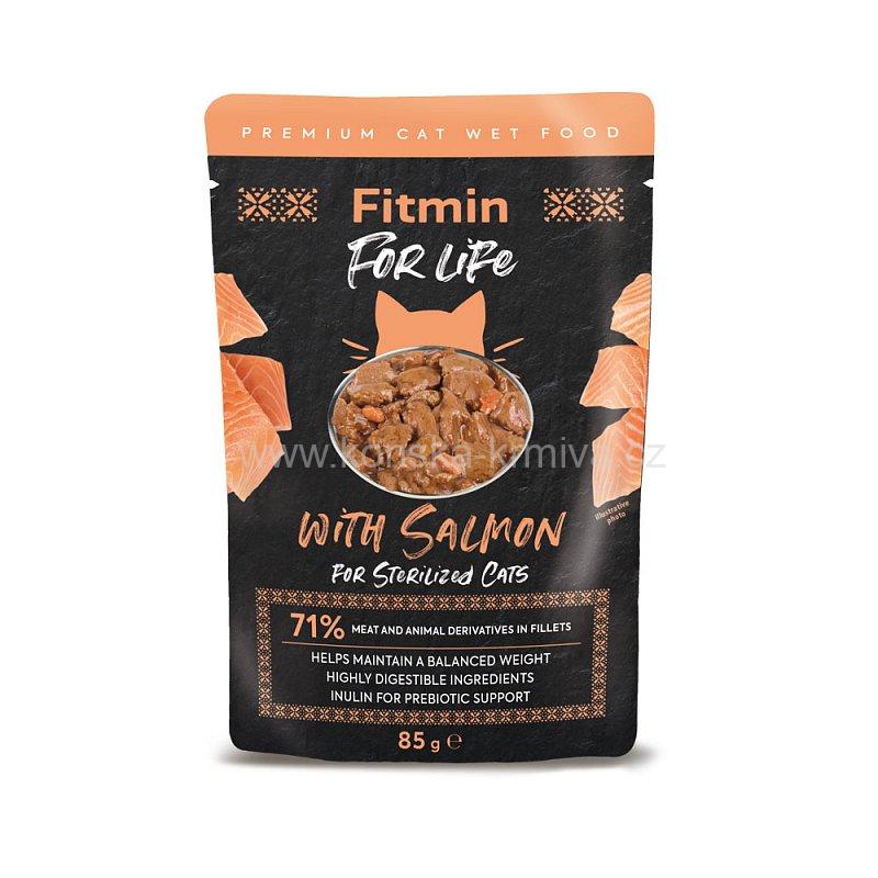 FITMIN for life Cat pouch 85g salmon sterilised